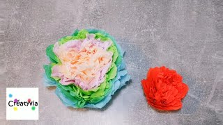 Tuto fleurs papier crépon 💮 DIY  Matériel description [upl. by Hadeehsar277]