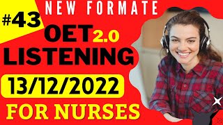 OET Listening Sample For Nurses  Test 42  OET Listening practice test 20 nurses exam online 2022 [upl. by Eniawd117]