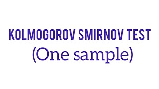 kolmogorov smirnov test one samplebhupsychology [upl. by Ignacio]