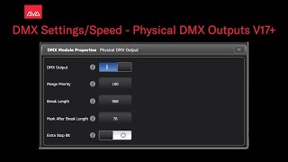 DMX Settings Speed Physical DMX Outputs V17 [upl. by Iyre167]