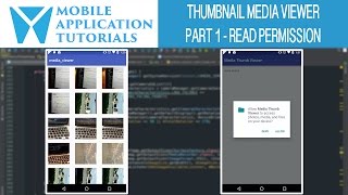 Android development tutorial creating media thumbnail viewer  Part1 Read storage permissions [upl. by Corbin]