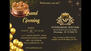 SP Biriyani Tirunelveli  Grand Opening on 11August 2024 [upl. by Everick]