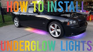 Installing Underglow On My Dodge Charger SRT8 Tutorial Oneuplighting [upl. by Ruiz]