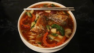 Mackerel Ramen Noodle Soup  Jans Kitchen  Jan Tom Yam [upl. by Maltzman103]