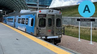 Riding Denver RTD A Line Denver International Airport DIA to Union Station in Downtown Denver [upl. by Aicilihp]