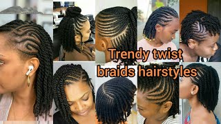 Trendy twist braids hairstyles 2024  Natural Protective twist hairstyles Natural Braids styles [upl. by Falito]