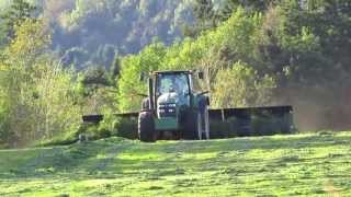 John Deere Tractor Raking Hay [upl. by Muiram]