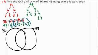 Grade 8  13  GCF and LCM with Prime Factorization [upl. by Norreht]