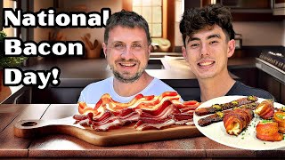 Trying Different Bacon Recipes  National Bacon DAY [upl. by Idette186]