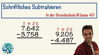 Schriftliches Subtrahieren in der Grundschule Klasse 4 Mathe lernen mit Mathetipps 🧮🫶🏻 [upl. by Ynnaj]