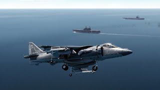 DCS AV8B Harrier Carrier Case 1 Landing Procedure [upl. by Brine]