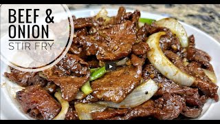 Wołowina smażona z cebulą  Beef and onion stir fry  MajkelGotuje [upl. by Oijimer]