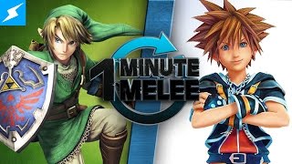 One Minute Melee  Link Vs Sora Zelda vs Kingdom Hearts 60fps [upl. by Mizuki]