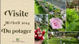 Visite du potager et de la serre à mi avril [upl. by Aizatsana543]