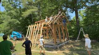 Timber Frame Raising Day TimeLapse  2024 The Year of Mud [upl. by Lah]