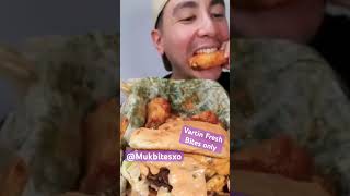 Vartin Fresh ASMR cheesy animal fries burger fried chicken wings shorts viralvideo fyp new edit [upl. by Derwood]