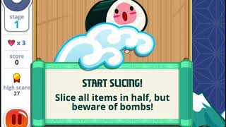 Sushi Slicer  abcya games  fun game [upl. by Anerat]