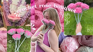 how to crochet a rose beginner tutorial NOSEW [upl. by Francklin300]