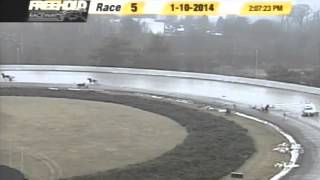 Accident at Freehold Raceway track involving horses and a pace car [upl. by Ross]