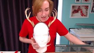 Stream Archive Making an antler headdress  Part 1 [upl. by Koziara916]