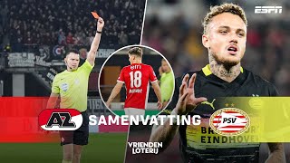 🟥 Vroege RODE KAART Noa Lang gelijk weer BELANGRIJK 💪  Samenvatting AZ  PSV [upl. by Eeral]