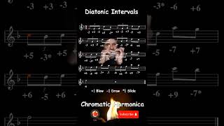 Diatonic Intervals  Triplets  F Major scale  Jazz Chromatic Harmonica Tab [upl. by Haorbed]