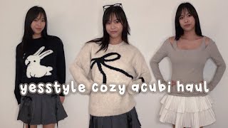 YESSTYLE COZY ACUBI OUTFITS TRYON HAUL [upl. by Ahsiad]