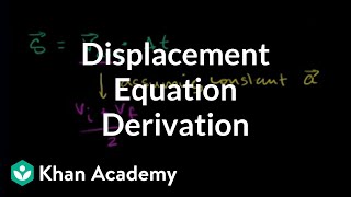 Deriving displacement as a function of time acceleration and initial velocity  Khan Academy [upl. by Moskow]