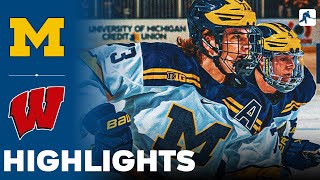 Michigan vs Wisconsin  NCAA College Hockey  Highlights  January 26 2024 [upl. by Coplin]