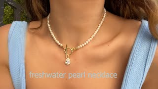 DIY Pearl Necklace with Beading Wire How to get started Ideas for beginners [upl. by Burta]