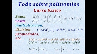 Polinomios curso completo Tutorial de polinomios Polinomios desde cero todo sobre polinomios [upl. by Monique115]