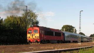 418 177 exM412177 starts with fast train from Révfülöp on 28062016 [upl. by Elleinet8]