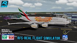 RFS  Real Flight Simulator Birmingham to DubaiFull FlightA380EmiratesFullHDRealRoute [upl. by Kehoe]