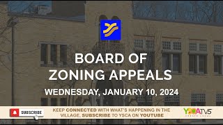 BOARD OF ZONING APPEALS  January 10 2024 [upl. by Zuleika262]