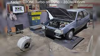 Kadett C20NE Turbo on Dyno  350le 416nm [upl. by Eliathas]