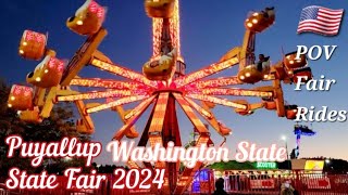 POV 12 Rides inside Washington Puyallup State Fair on September 20th 2024 in WA State USA 🇺🇸 [upl. by Assener]