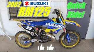 2002 Suzuki RM125 Quick Ride at KickIn Roost MX [upl. by Hachmann]