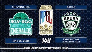 Junior MPBL Season 2  Muntinlupa JKLV RGG Emeralds VS Bauan Cafe Uno  14U [upl. by Lissner]