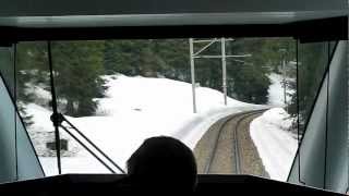 Führerstandsmitfahrt Arosa  Chur HD [upl. by Acirrehs76]