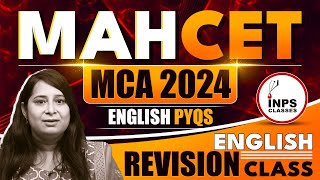 MAHCET MCA 2024 English Revision class  English PYQs [upl. by Greenland]