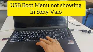 Fixed USB Boot Menu not showing in Sony Vaio Laptop [upl. by Aronek789]