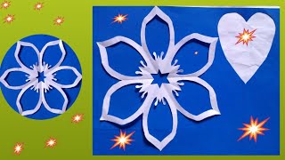 New Design Paper Snowflakes ।। Rangoli Stencil Design ।। How to make a Beautiful Craft ।। [upl. by Ward]