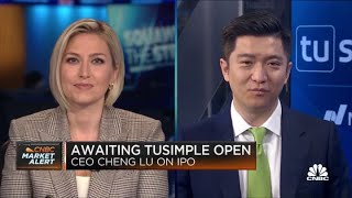 TuSimple CEO on its IPO debut future of autonomous trucks [upl. by Ander]