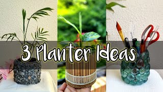 DIY 3 Stunning Planters  Creative Home Decoration Ideas  Easy Upcycled Crafts  DIY 3 Basket Ideas [upl. by Gentille]