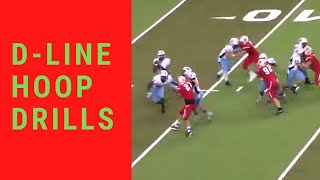 Defensive Line Pass Rush Hoop Drills [upl. by Alenoel]