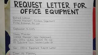 How To Write A Request Letter for Office Equipment Step by Step Guide  Writing Practices [upl. by Ocirred374]