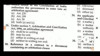 arbitration and conciliation act 1996 mcq multiple choice questions [upl. by Nodnek500]