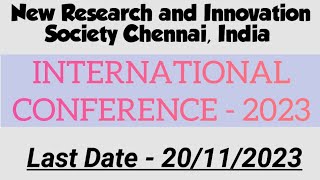 INTERNATIONAL CONFERENCE 2023  Last date for Abstract Submission  20112023 [upl. by Nomyad560]