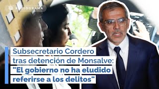 Subsecretario Cordero aborda posibles repercusiones tras detención de Monsalve [upl. by Malvia]