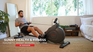 Sunny Health amp Fitness  SMART Magnetic Rowing Machine  SFRW522016 [upl. by Assennev]